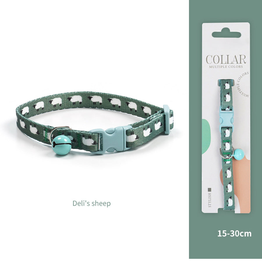 Breakaway Cat Collar with Bell, 10-20cm Adjustable Safety Kitten Collar, Lightweight 10g Cute Printed Cat Collar for Cats