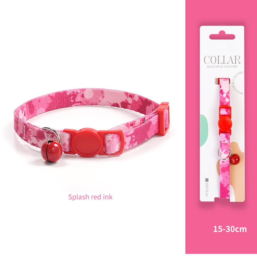 Breakaway Cat Collar with Bell, 10-20cm Adjustable Safety Kitten Collar, Lightweight 10g Cute Printed Cat Collar for Cats