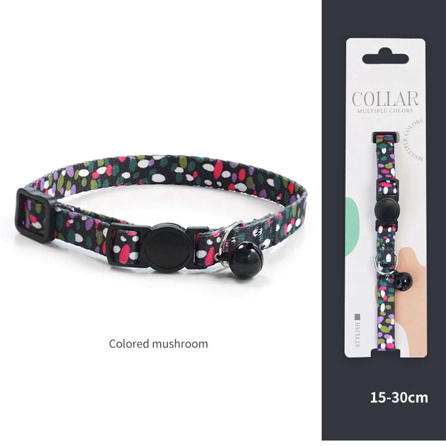 Breakaway Cat Collar with Bell, 10-20cm Adjustable Safety Kitten Collar, Lightweight 10g Cute Printed Cat Collar for Cats