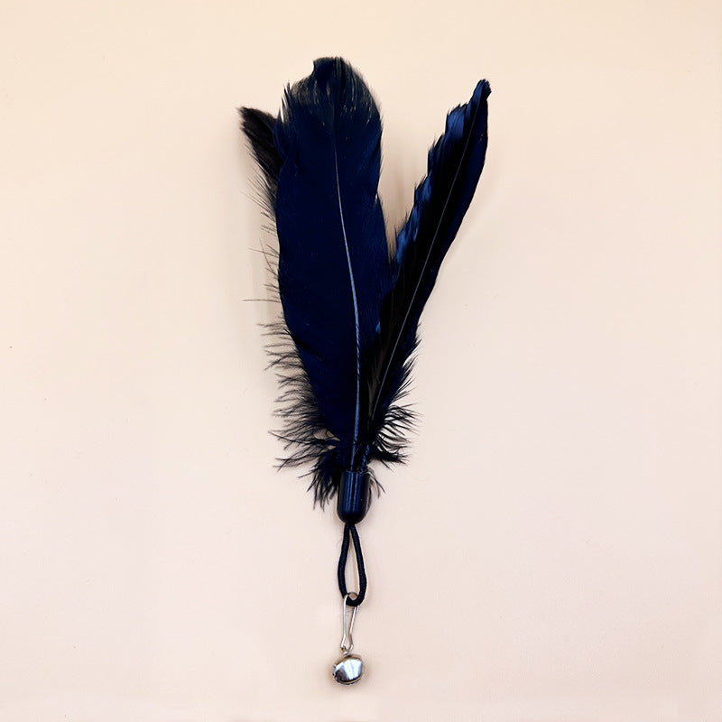 Large Fluffy Feather Refill with Bell, Interactive Cat Toy Replacement Head, 20cm Length, Multiple Colors Available