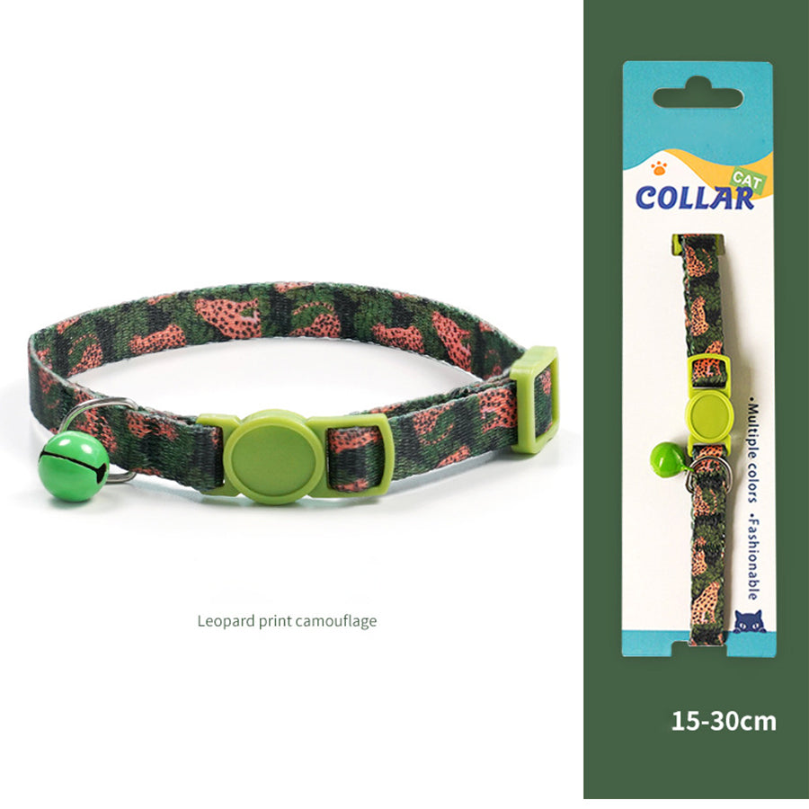 Breakaway Cat Collar with Bell, 10-20cm Adjustable Safety Kitten Collar, Lightweight 10g Cute Printed Cat Collar for Cats