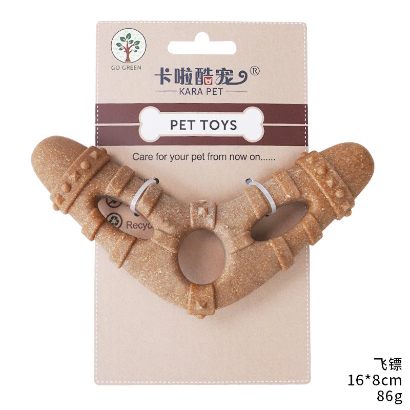fufupet Wooden Plastic Dog Chew Toys, Durable Teeth Cleaning Puppy Bones for Small Medium Dogs, Safe PP Wood Powder Pet Toys for Aggressive Chewers