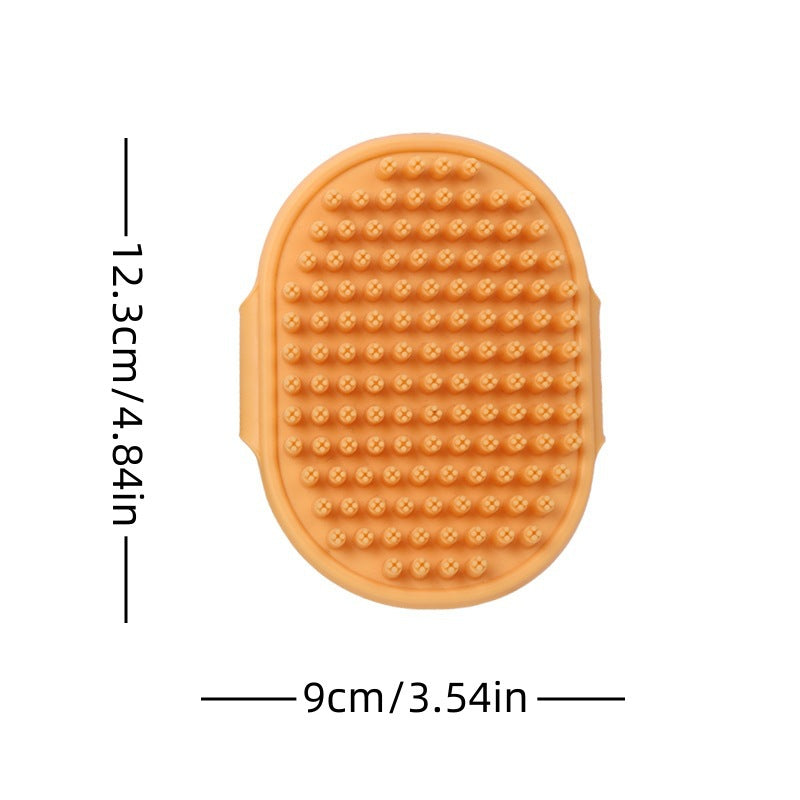 Silicone Pet Bath Brush, Grooming & Massage Brush for Dogs & Cats, Soft Bristles Shampoo Brush for Shedding, Bathing & Hair Removal, 4 Colors Available