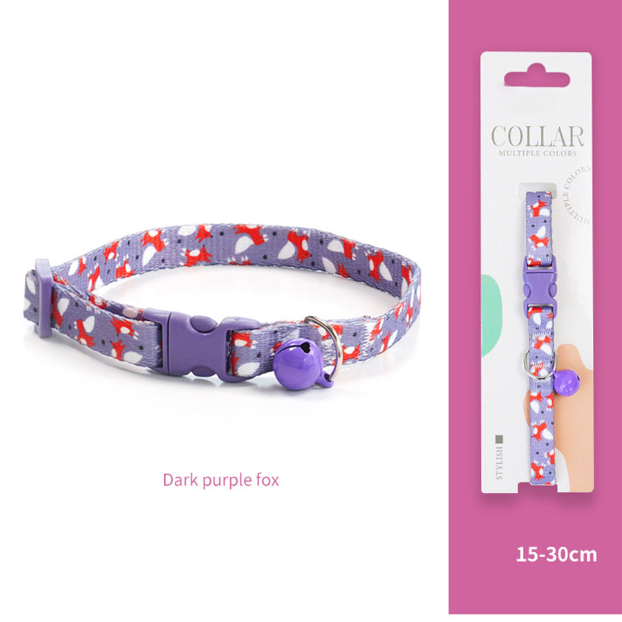 Breakaway Cat Collar with Bell, 10-20cm Adjustable Safety Kitten Collar, Lightweight 10g Cute Printed Cat Collar for Cats