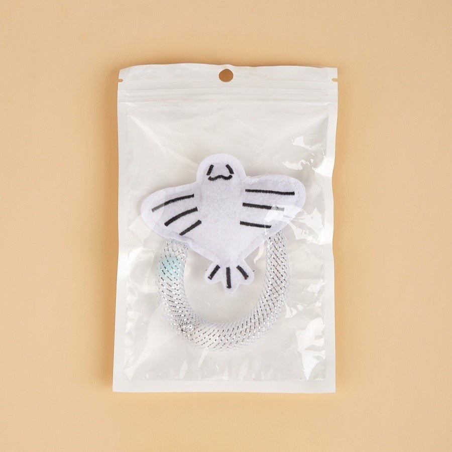 Interactive Cat Toy with Bell & Catnip - Mesh Spring Ring Plush Toy for Kitten Self-Play, Bite & Teeth Cleaning