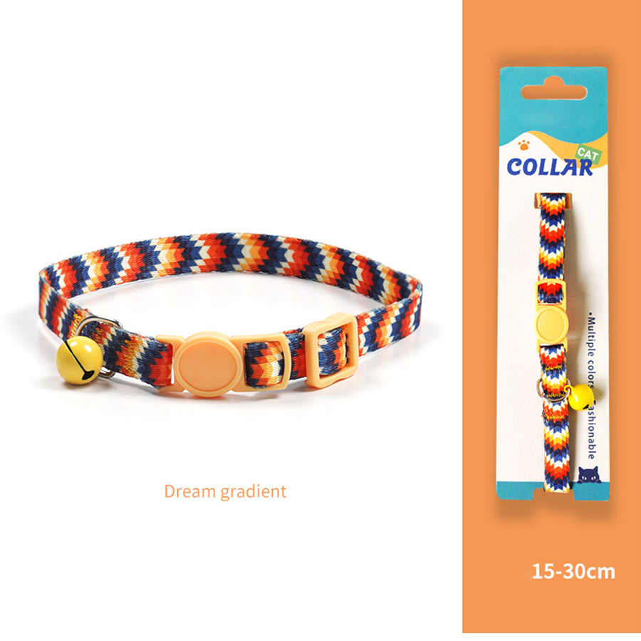Breakaway Cat Collar with Bell, 10-20cm Adjustable Safety Kitten Collar, Lightweight 10g Cute Printed Cat Collar for Cats