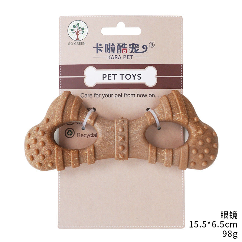 fufupet Wooden Plastic Dog Chew Toys, Durable Teeth Cleaning Puppy Bones for Small Medium Dogs, Safe PP Wood Powder Pet Toys for Aggressive Chewers
