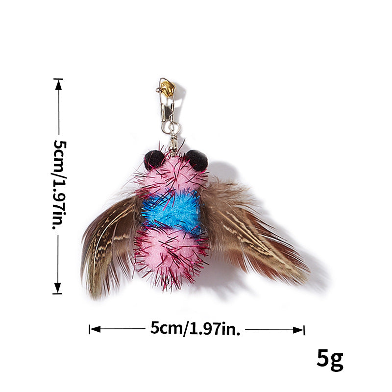 Interactive Feather Cat Teaser Refill Set - Assorted Insect & Bug Replacement Heads for Cat Wand Toys, Interactive Play for Kittens & Adult Cats