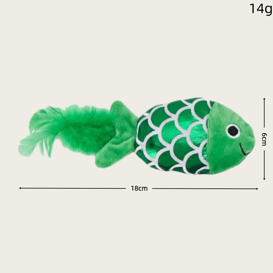 Colorful Plush Fish Cat Toy with Catnip & Squeaker - Interactive Kitten Teething & Play Toy