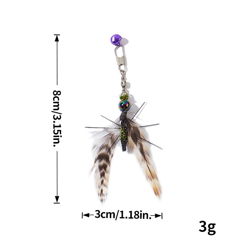 Interactive Feather Cat Teaser Refill Set - Assorted Insect & Bug Replacement Heads for Cat Wand Toys, Interactive Play for Kittens & Adult Cats