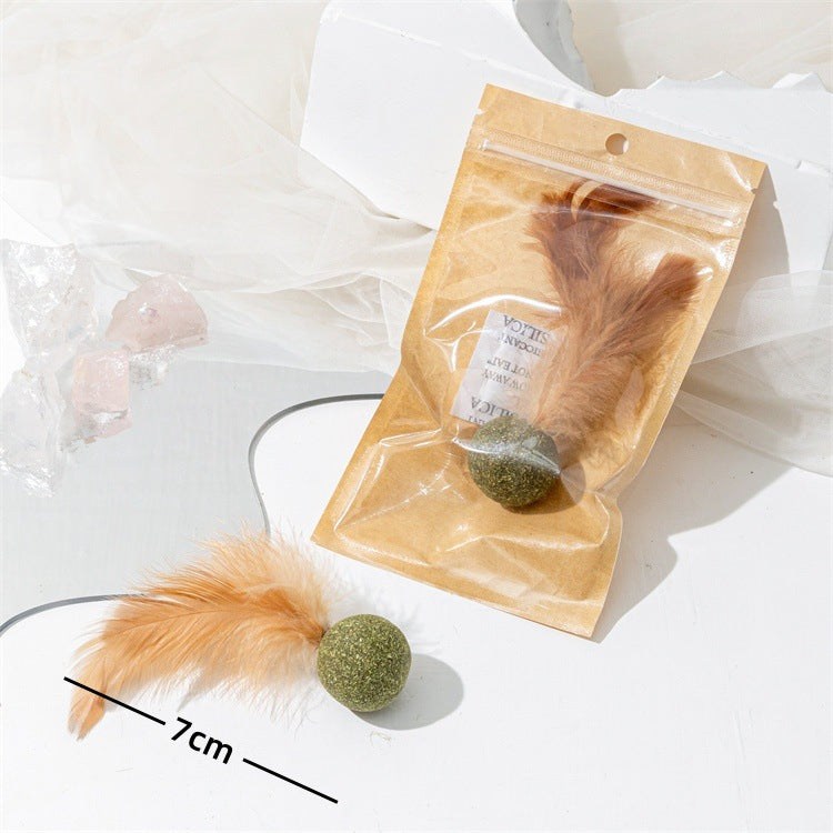 Catnip Toys for Cats, Interactive Kitten Toys with Feather, Natural Silvervine Cat Chew Toys for Teeth Cleaning, Boredom Relief & Indoor Cats Play