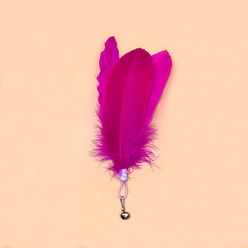 Large Fluffy Feather Refill with Bell, Interactive Cat Toy Replacement Head, 20cm Length, Multiple Colors Available