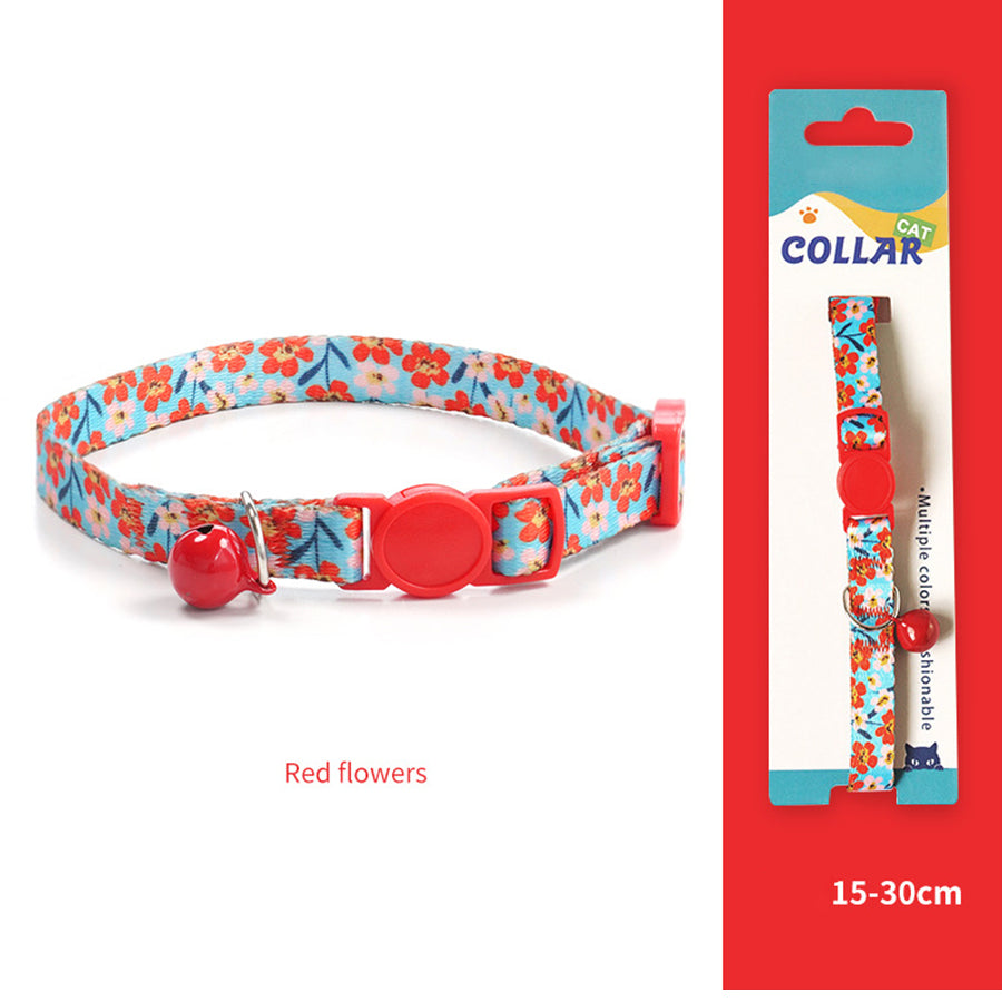 Breakaway Cat Collar with Bell, 10-20cm Adjustable Safety Kitten Collar, Lightweight 10g Cute Printed Cat Collar for Cats