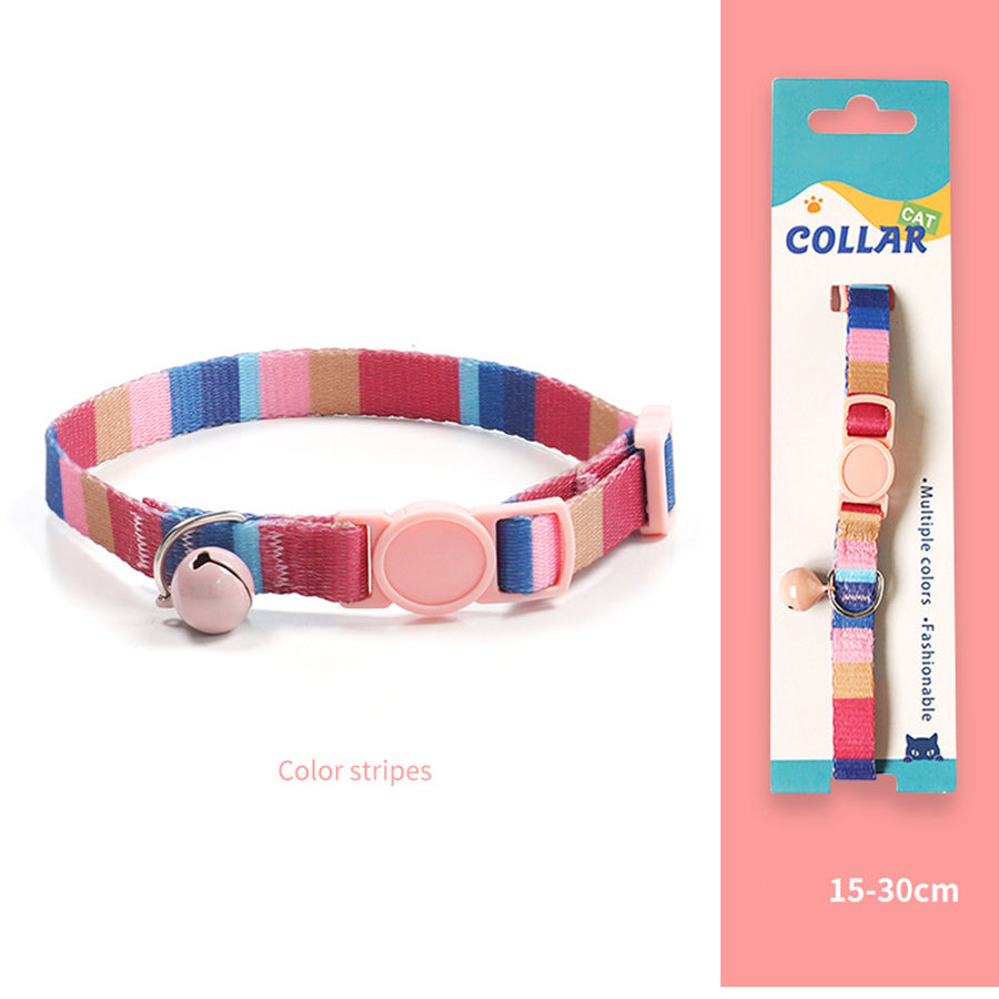 Breakaway Cat Collar with Bell, 10-20cm Adjustable Safety Kitten Collar, Lightweight 10g Cute Printed Cat Collar for Cats